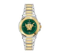 Versace- Reloj de pulsera con brazalete de eslabones en dos tonos- Accessories- Mujer- Verde- ONE SIZE- Reloj de pulsera con brazalete de eslabones en dos tonos