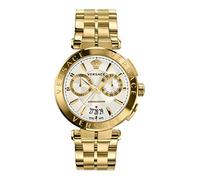 Versace Reloj de Pulsera para Hombre de Cuarzo a la Moda con Caja de Acero Inoxidable de Color Dorado y Pantalla analógica Gris - VE1D00419