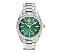 Versace Reloj de pulsera para hombre V-Code GMT Verde VEAFA0524