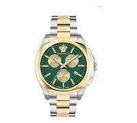 Versace Reloj de pulsera para mujer, cronógrafo, cronógrafo, bicolor, verde, 40 mm, VE3CA0723