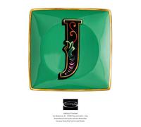Versace Rosenthal - Holiday Alphabet - J - Tazón Cuadrado Plano 12 X 12
