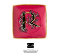 Versace Rosenthal - Holiday Alphabet - R - Coppetta Quadra Piana Cm 12 X 12