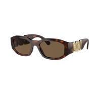 Versace Unisex Sunglass Biggie - Color del Marco: Habana, Color de la Lente: Marrón Oscuro