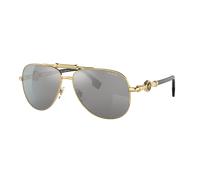 Versace Unisex Sunglass VE2236 - Color del Marco: Oro, Color de la Lente: Polarized Gris Espejado Plata