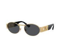 Versace Unisex Sunglass VE2264 - Color del Marco: Oro Mate, Color de la Lente: Gris Oscuro