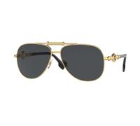 Versace Unisex Versace VE2236 100287 Gafas de sol Metal Oro Gris Piloto Normal