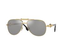 Versace Unisex Versace VE2236 1002Z3 Gafas de sol Metal Oro Plata Piloto Polarizado Espejo