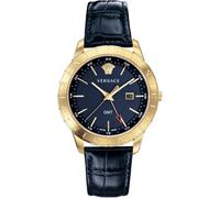 Versace- Univers GMT azul oro reloj de cuero- Accessories- Hombre- Amarillo- ONE SIZE- Univers GMT azul oro reloj de cuero