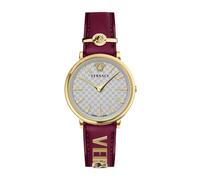 Versace- V-Circle Reloj de Mujer de Cuero Rojo- Accessories- Mujer- Amarillo- ONE SIZE- V-Circle Reloj de Mujer de Cuero Rojo
