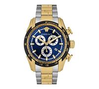 Versace V-Ray Collection - Reloj de Lujo para Hombre con una Pulsera de Dos Tonos con una Caja de Dos Tonos y Esfera Azul, Dos Tonos, OS, V-Ray, Dos Tonos, V-Ray