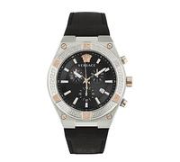 Versace V-Sporty Greca Collection - Reloj de lujo para hombre con correa negra y esfera con caja de acero inoxidable