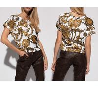 VERSACE VAQUEROS COUTURE CON ESTAMPADO Barroco Top Camiseta Blusa Iconic Nueva
