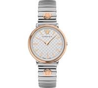 Versace VE8105022 V-Circle 38mm Cuarzo Unisex Plata Oro rosa, Plata 5 ATM