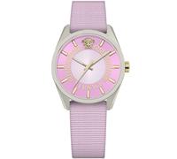 Versace VE8A00124 New V-Circle 36mm 5ATM Cuarzo Unisex Rosa Plata Correa de c...