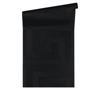 Versace Wallpaper Papel Pintado Liso Papel pintado tejido no tejido 10.05 m x 0.70 m Negro Fabricado en Alemania 935234 93523-4