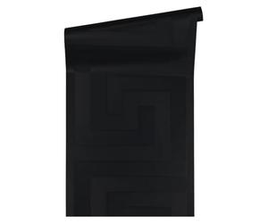 Versace Wallpaper Papel Pintado Liso Papel pintado tejido no tejido 10.05 m x 0.70 m Negro Fabricado en Alemania 935234 93523-4