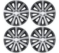 Versaco AVIATORCAR16 - Juego de 4 embellecedores para Rueda de Coche, Color Negro carbón y Plateado, 16 Pulgadas, 9 radios, Incluye Accesorios e Instrucciones (Idioma español no garantizado)