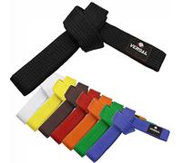 VERSAL Cinturón de karate de artes marciales, 100% algodón, cinturón de clasificación profesional para Judo, Bjj, Taekwondo, Jiu Jitsu de color (amarillo, 240 cm)