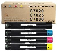Versalink C7030 C7025 C7020 - Cartuchos de tóner de alto rendimiento 106R03741 106R03742 106R03743 106R03744 de repuesto para impresora Xerox Versalink C7020 C7025 C7030 s (Negro Cian Mago amarillo