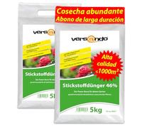 versando 10kg de abono nitrogenado hasta 1000m² - 46% de UREA para césped, hortalizas y flores, crecimiento exuberante y efecto a largo plazo
