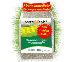 versando 10kg hasta 500m² abono para césped primavera: desplaza el musgo y las malas hierbas para un césped sano y de un verde exuberant Abono de primavera con efecto inmediato