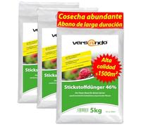 versando 15kg de abono nitrogenado hasta 1500m² - 46% de UREA para césped, hortalizas y flores, crecimiento exuberante y efecto a largo plazo