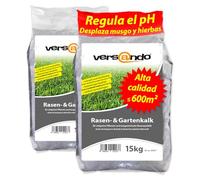 versando 30kg cal césped & cal jardín hasta 600m²: suprime musgo malas hierbas hongos promueve el desarrollo del suelo y raíces ideal para céspedes con efecto a largo plazo