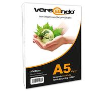 versando 500 hojas de papel reciclado DIN A5 EcoWhite, 80 g, papel para impresora de copia, papel ecológico (148 x 210 mm)
