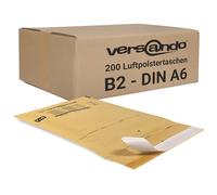 Versando LUPOBB200 - Sobres acolchados, Marrón/ Dorado, 140 x 225 mm exterior, B2, 200 Piezas