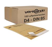 Versando LUPOBD100 - Sobres acolchados, Marrón/ Dorado, 200 x 275 mm exterior, D4, 100 Piezas