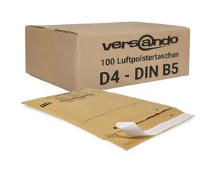 Versando LUPOBD100 - Sobres acolchados, Marrón/ Dorado, 200 x 275 mm exterior, D4, 100 Piezas