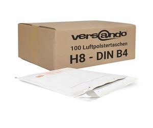 Versando LUPOWH100 - Sobres acolchados, Blanco, medidas exteriores 290 x 370 mm, H8, 100 Piezas