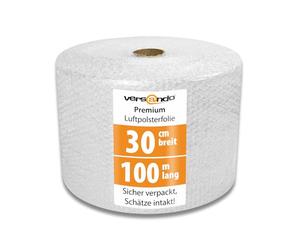 versando Premium película de burbujas de 100 m x 0,3 m envío, embalaje, mudanza papel burbuja rollo de dos capas
