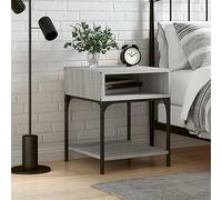 Versátil armario de almacenamiento de hierro de madera gris - Zapatero de 40 x 41 x 50 cm, organizador de banco y mesita de noche para dormitorio, maquillaje y soluciones de muebles para el hogar