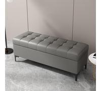 Versátil banco de almacenamiento rectangular elegante reposapiés y zapatero para dormitorio y sala de estar, solución otomana perfecta para decoración elegante del hogar