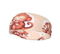 Versátil banda deportiva para el sudor YYHWHJDE con estampados de mono feliz, diadema elástica y absorbente de humedad para yoga, fitness