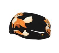 Versátil banda deportiva para el sudor YYHWHJDE El zorro que ilumina los estampados del bosque. Diadema elástica y absorbe la humedad para yoga, fitness