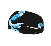 Versátil banda deportiva YYHWHJDE con estampado de zorro azul agua, elástica y absorbe la humedad para yoga, fitness