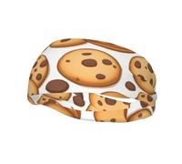Versátil banda deportiva YYHWHJDE Cookies Food Chocolate Chip Galletas Impresiones - Diadema elástica y absorbe la humedad para yoga, fitness