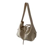 Versátil bolsa de hombro de gran capacidad para mujeres y niñas, color sólido, bolsa de lona coreana de moda casual, White