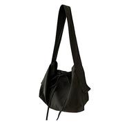 Versátil bolsa de hombro de gran capacidad para mujeres y niñas, color sólido, bolsa de lona coreana de moda casual, Green