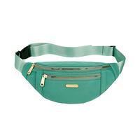 Versátil bolsa de mensajero casual de tela, bolsa de hombro multicapa, bolsa de cintura para teléfono móvil, bolsas de manualidades salvajes para hombres, verde, Talla única