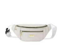 Versátil bolsa de mensajero casual de tela, bolsa de hombro multicapa, bolsa de cintura para teléfono móvil, bolsas de manualidades salvajes para hombres, blanco, Talla única
