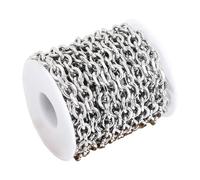 Versátil cadena Rolo de acero inoxidable a granel, componentes para hacer joyas para hombres y mujeres, suministros de creación de collares