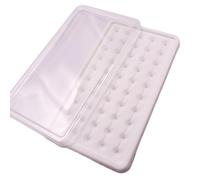 Versátil caja de almacenamiento para 50 bandejas, bandeja de exhibición simple con tapa transparente para joyería