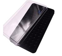 Versátil caja de almacenamiento para 50 bandejas, bandeja de exhibición simple con tapa transparente para joyería