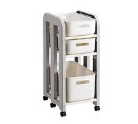 Versátil carrito de almacenamiento rodante de 3 niveles con ruedas, ideal para organizar suministros de baño, cocina u oficina, diseño compacto de 41 cm para una fácil movilidad y soluciones de ahorro