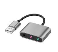 Versátil convertidor USB a tarjeta de sonido externa de 3,5 mm que disfruta del sonido de tus auriculares para juegos, no requiere controlador
