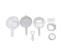 Versátil Cortador de Verduras Máquina para Cortar Patatas Rallador de Cocina Trituradora para Queso Verduras Patatas Nueces Hecho de PP Acero Inoxidable Juego de 10 Piezas con (Gris)
