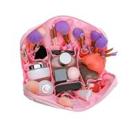 Versátil de Maquillaje - de Maquillaje pequeña, 18 x 11 cm, pequeña de cosméticos con diseño de Acceso rápido, Kit de Viaje de cosméticos con Forro Impermeable, Bolsas de Viaje de